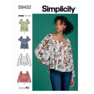 Simplicity Sewing Pattern 9452 11262 Tops‎ Misses Size 6-14